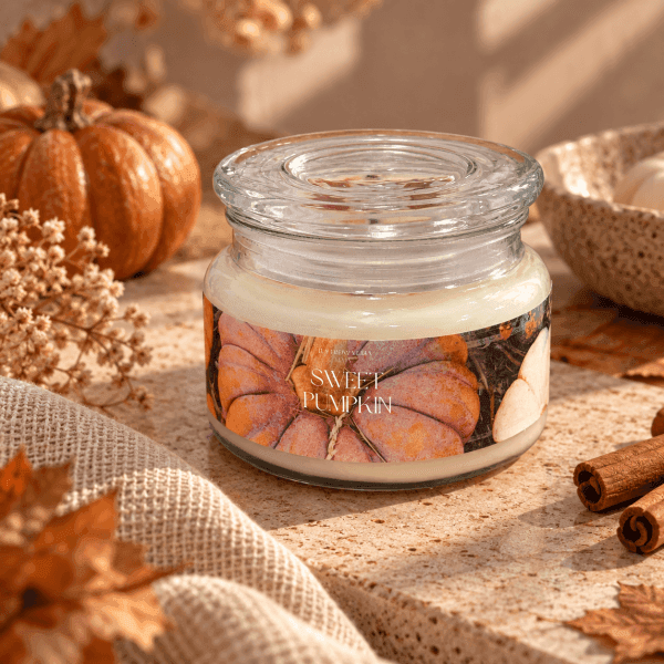 Vela Karma Sweet Pumpkin de La Fuerza del Alma con cornalina