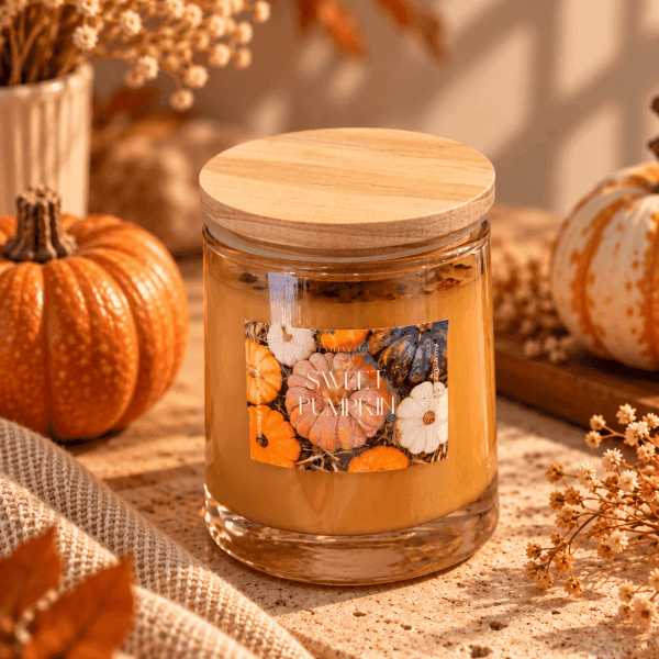 Vela Silhouette Sweet Pumpkin de La Fuerza del Alma con cornalina