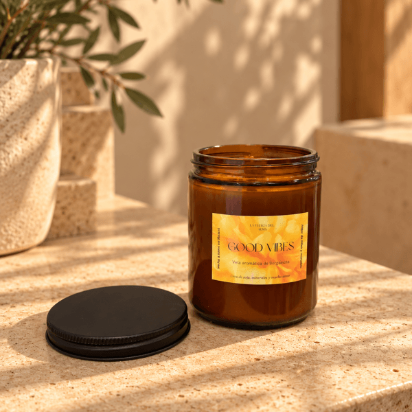 Blackie – Good Vibes – vela artesanal hecha a mano en Mataró